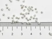 Margele de alama decorative cu striatii 2mm placate cu argint (10buc)