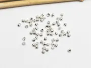 Margele de alama decorative cu striatii 2mm placate cu argint (10buc)