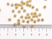 Margele de alama decorative 4mm placate cu aur 18K (1buc)