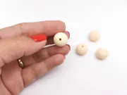 Margele de silicon 14mm crem (1buc)