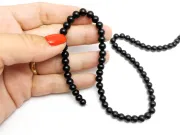 Perle de sticla calitate a 6mm negru (sirag)