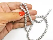 Perle de sticla calitate a 6mm gri deschis (sirag)