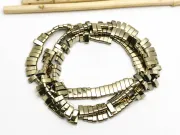 Sirag hematit dreptunghi cu doua orificii 5x2mm auriu patinat