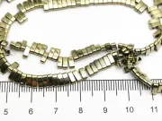 Sirag hematit dreptunghi cu doua orificii 5x2mm auriu patinat