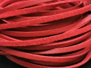 Snur suede imitatie piele latime 3mm rosu (5metri)