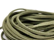 Snur suede imitatie piele intoarsa latime 3mm verde kaki (5metri)