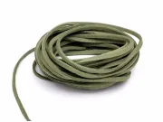 Snur suede imitatie piele intoarsa latime 3mm verde kaki (5metri)