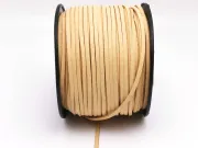 Snur suede imitatie piele intoarsa latime 3mm crem (5metri)