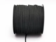 Snur suede imitatie piele intoarsa latime 3mm negru (5metri)