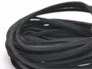 Snur suede imitatie piele intoarsa latime 3mm negru (5metri)