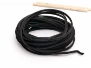 Snur suede imitatie piele intoarsa latime 3mm negru (5metri)