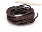 Snur suede imitatie piele intoarsa latime 3mm maro (5metri)