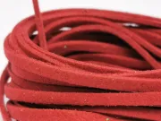Snur suede imitatie piele intoarsa latime 3mm rosu (5metri)
