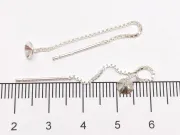 Tortite cercei cu lantisor si platou 5mm argint 925 (2buc)