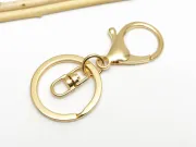 Inel breloc cu inchizatoare lobster 68x30x5mm auriu