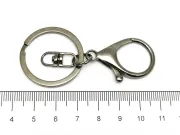 Inel breloc cu inchizatoare lobster 65x30x5mm negru