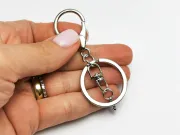 Inel breloc cu inchizatoare lobster 73x30x5mm argintiu inchis