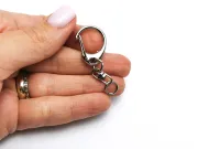Inchizatoare carabina cu inel rotativ 45mm argintiu inchis