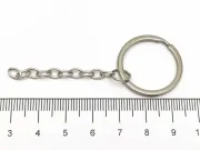 Inel breloc otel inoxidabil cu lant 25x2mm