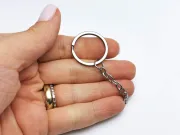Inel breloc otel inoxidabil cu lant 25x2mm