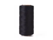 Rola ata cerata plata micro macrame 0.80mm negru (260m)