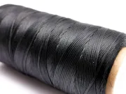 Rola ata cerata plata micro macrame 0.80mm negru (260m)