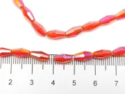 Margele cristal biconic 8x4mm rosu AB (sirag)