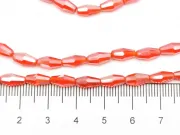 Margele cristal biconic 8x4mm rosu lustered (sirag)