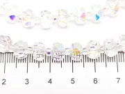 Margele cristal rondel fatetat 8x5mm transparent AB (sirag)