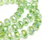 Margele cristal rondel fatetat 8x5mm verde AB (sirag)