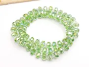 Margele cristal rondel fatetat 8x5mm verde AB (sirag)