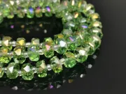 Margele cristal rondel fatetat 8x5mm verde AB (sirag)