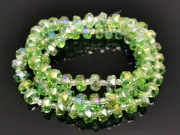 Margele cristal rondel fatetat 8x5mm verde AB (sirag)