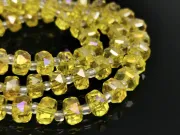 Margele cristal rondel fatetat 8x5mm galben AB (sirag)