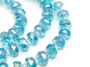 Margele cristal rondel fatetat 8x5mm turcoaz AB (sirag)