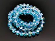Margele cristal rondel fatetat 8x5mm turcoaz AB (sirag)