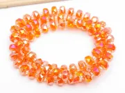 Margele cristal rondel fatetat 8x5mm portocaliu AB (sirag)