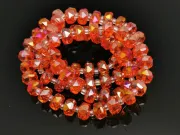 Margele cristal rondel fatetat 8x5mm portocaliu AB (sirag)