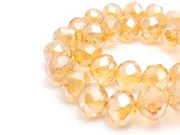 Margele cristal rondel fatetat 10x8mm auriu roscat lustered (sirag)