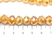 Margele cristal rondel fatetat 10x8mm auriu coniac AB (sirag)