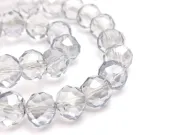 Margele cristal rondel fatetat 10x8mm albastru grizonat lustered (sirag)