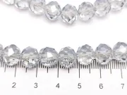 Margele cristal rondel fatetat 10x8mm albastru grizonat lustered (sirag)