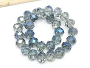 Margele cristal rondel fatetat 10x8mm albastru denim lustered (sirag)