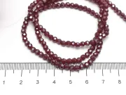 Margele cristal rotund fatetat 3~3.5mm burgundy opac lustered (sirag)