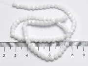 Margele cristal rotund fatetat 4mm alb opac lustered (sirag)