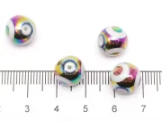 Sirag margele sticla 10mm evil eye metalic mix