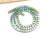 Sirag hematit cub 4mm verde iris metalic