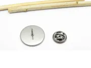 Baza rever/brosa otel inoxidabil cu pin si fluturas, platou 16mm