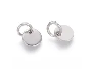 Charm otel inoxidabil banut cu za 6x0.7mm