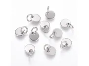 Charm otel inoxidabil banut cu za 6x0.7mm